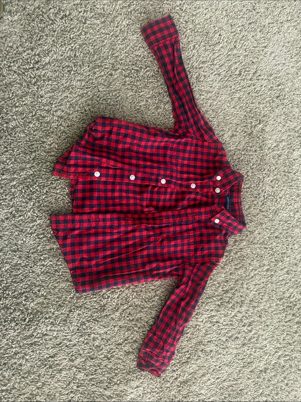 Janie and Jack Red and Black Buffalo Plaid Button-Up Shirt